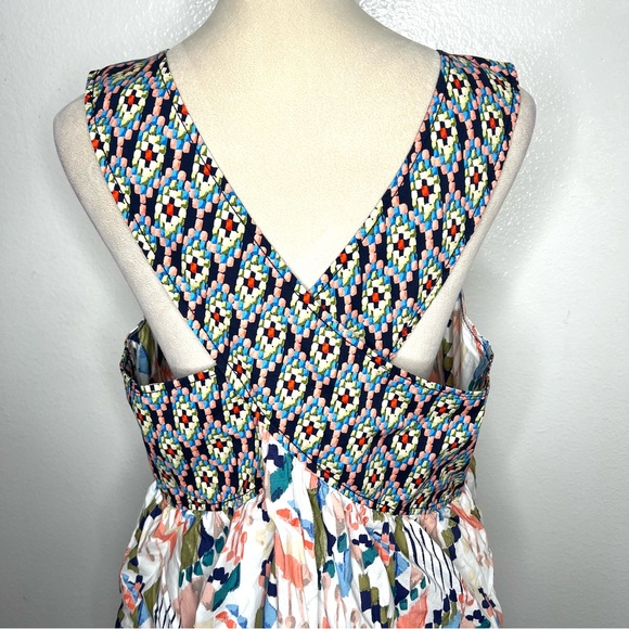 ANTHROPOLOGIE Maeve Textured Swing Mini Dress Criss Cross Back Size XL - Picture 8 of 14